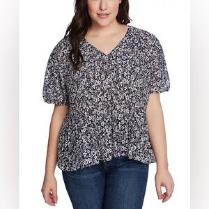 •new• 1 STATE Wildflower Bouquet Pleated Blouse
